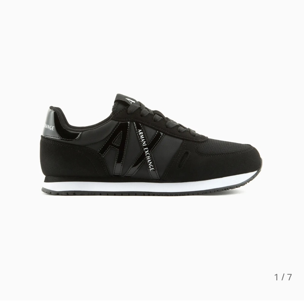 Armani change microfiber sneaker with logo